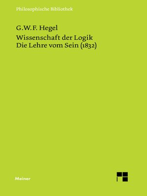 cover image of Wissenschaft der Logik. Erster Teil